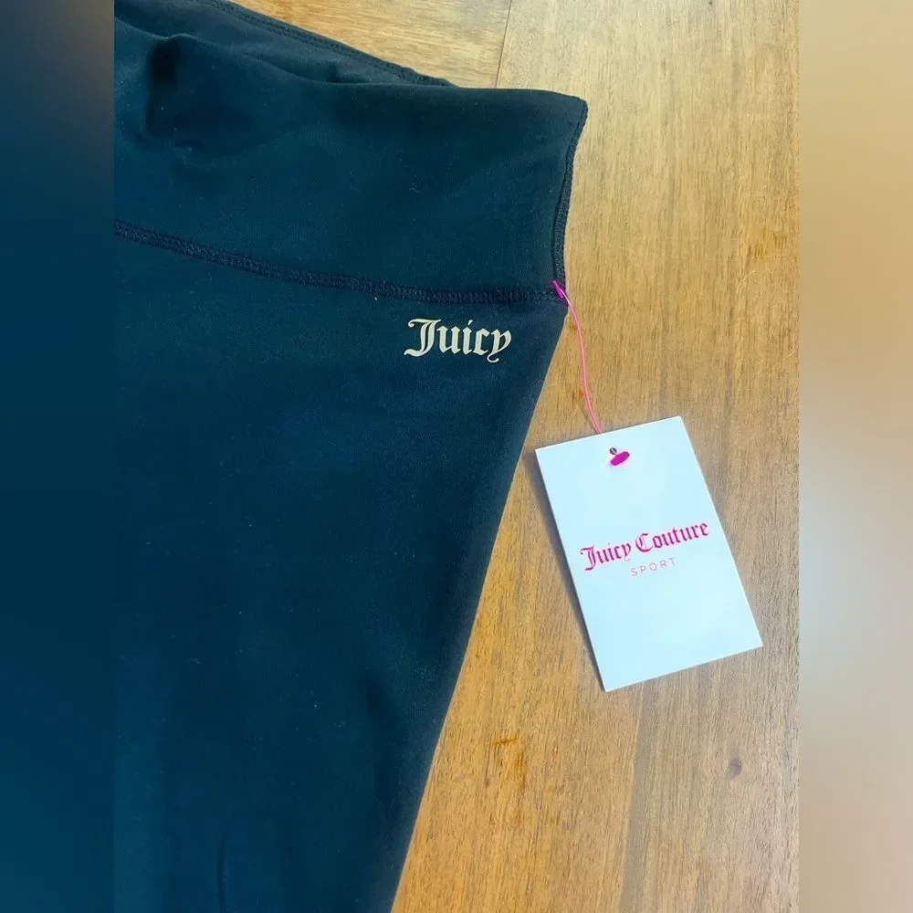 Juicy Couture Sport Black High-Waisted Leggings; Size Medium